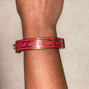 Coach signature c hinged bangle